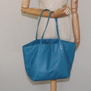 LOEWE anagram Tote Bag Leather Blue Auth hk2144-20