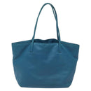 LOEWE anagram Tote Bag Leather Blue Auth hk2144-2