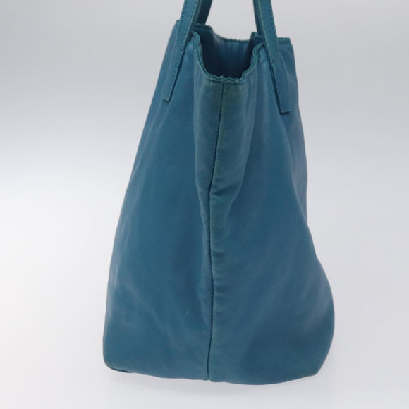 LOEWE anagram Tote Bag Leather Blue Auth hk2144