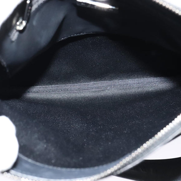 LOEWE Anagram Shoulder Bag PVC Black Silver Auth hk2150