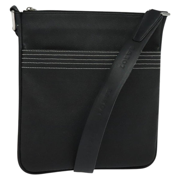 LOEWE Anagram Shoulder Bag PVC Black Silver Auth hk2150