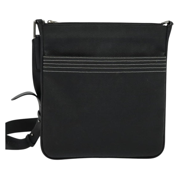 LOEWE Anagram Shoulder Bag PVC Black Silver Auth hk2150