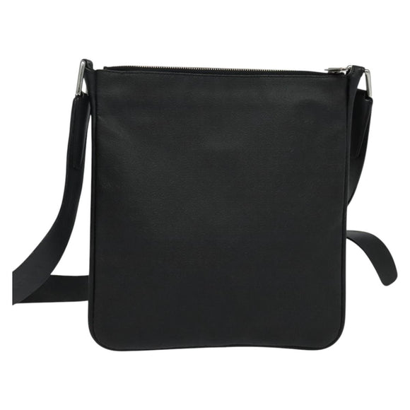 LOEWE Anagram Shoulder Bag PVC Black Silver Auth hk2150