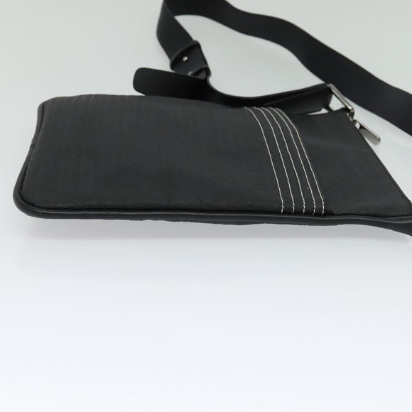 LOEWE Anagram Shoulder Bag PVC Black Silver Auth hk2150