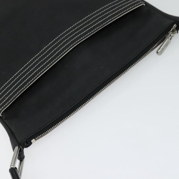 LOEWE Anagram Shoulder Bag PVC Black Silver Auth hk2150