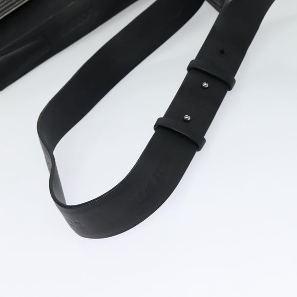 LOEWE Anagram Shoulder Bag PVC Black Silver Auth hk2150