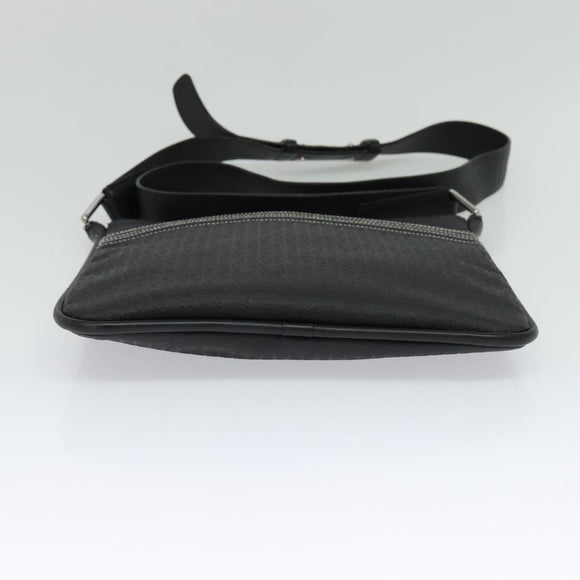 LOEWE Anagram Shoulder Bag PVC Black Silver Auth hk2150