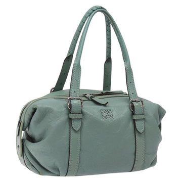 LOEWE Anagram Shoulder Bag Leather Blue Auth hk2152