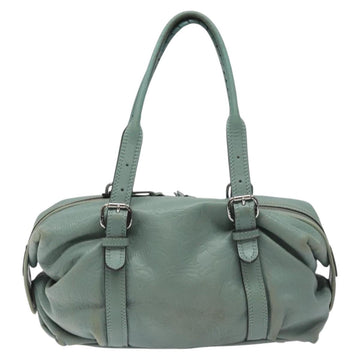 LOEWE Anagram Shoulder Bag Leather Blue Auth hk2152 - 0