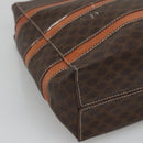 CELINE Macadam Canvas Hand Bag PVC Leather Gold Brown Auth hk2156-9