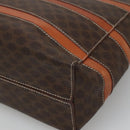 CELINE Macadam Canvas Hand Bag PVC Leather Gold Brown Auth hk2156-15