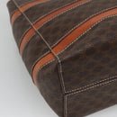 CELINE Macadam Canvas Hand Bag PVC Leather Gold Brown Auth hk2156-16