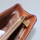 CELINE Macadam Canvas Hand Bag PVC Leather Gold Brown Auth hk2156-17