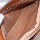 CELINE Macadam Canvas Hand Bag PVC Leather Gold Brown Auth hk2156-10