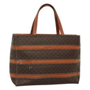 CELINE Macadam Canvas Hand Bag PVC Leather Gold Brown Auth hk2156-1