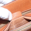 CELINE Macadam Canvas Hand Bag PVC Leather Gold Brown Auth hk2156-12