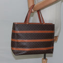 CELINE Macadam Canvas Hand Bag PVC Leather Gold Brown Auth hk2156-23