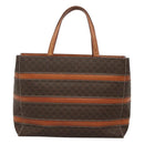 CELINE Macadam Canvas Hand Bag PVC Leather Gold Brown Auth hk2156-2