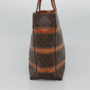 CELINE Macadam Canvas Hand Bag PVC Leather Gold Brown Auth hk2156-3