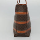 CELINE Macadam Canvas Hand Bag PVC Leather Gold Brown Auth hk2156-4