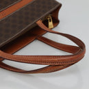CELINE Macadam Canvas Hand Bag PVC Leather Gold Brown Auth hk2156-7