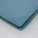 SAINT LAURENT Chain Shoulder Bag Leather Blue Gold Auth hk2168-16