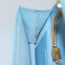 SAINT LAURENT Chain Shoulder Bag Leather Blue Gold Auth hk2168-11
