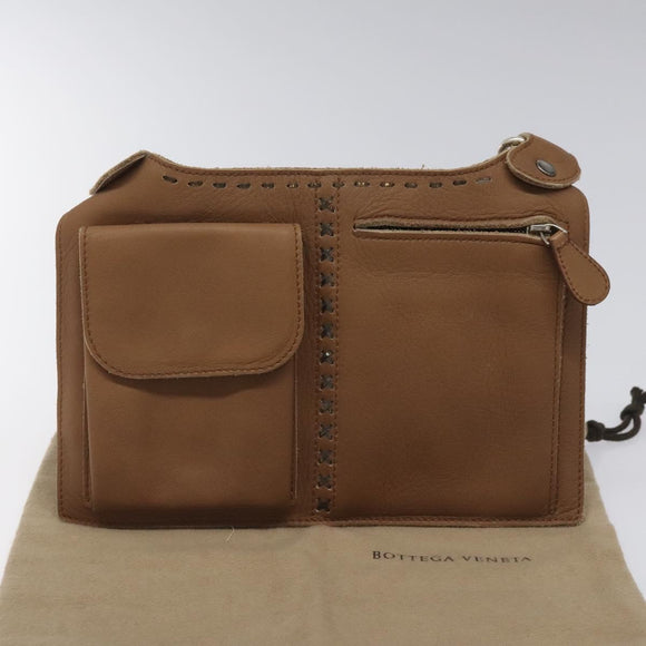 BOTTEGA VENETA Waist bag Leather Brown Auth hk2178