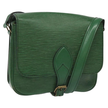 LOUIS VUITTON Epi Cartouchiere MM Shoulder Bag Green M52244 LV Auth hk2184