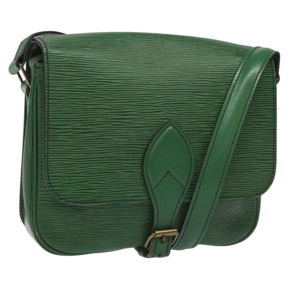 LOUIS VUITTON Epi Cartouchiere MM Shoulder Bag Green M52244 LV Auth hk2184