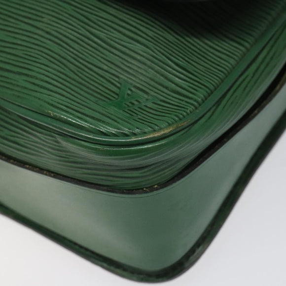 LOUIS VUITTON Epi Cartouchiere MM Shoulder Bag Green M52244 LV Auth hk2184