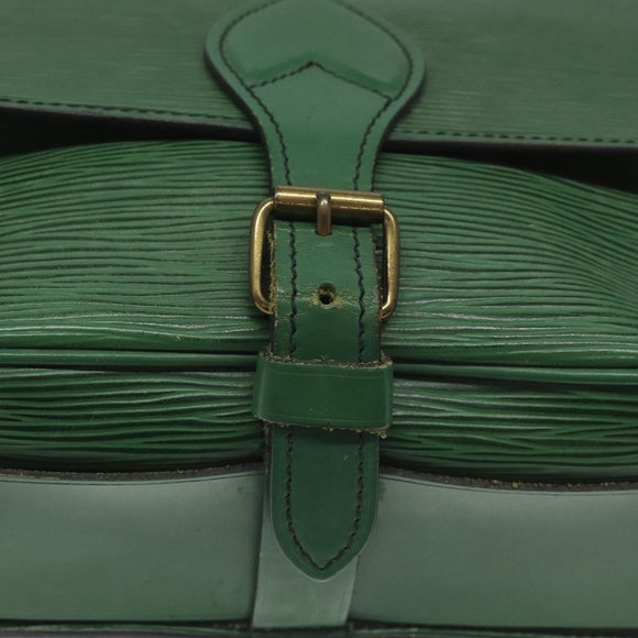 LOUIS VUITTON Epi Cartouchiere MM Shoulder Bag Green M52244 LV Auth hk2184