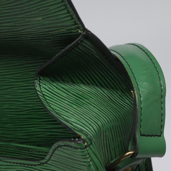 LOUIS VUITTON Epi Cartouchiere MM Shoulder Bag Green M52244 LV Auth hk2184