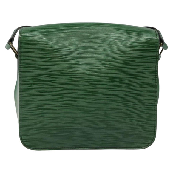 LOUIS VUITTON Epi Cartouchiere MM Shoulder Bag Green M52244 LV Auth hk2184