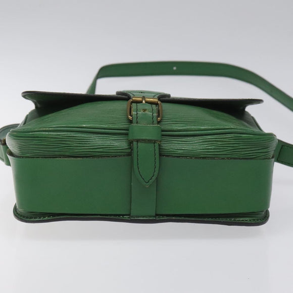 LOUIS VUITTON Epi Cartouchiere MM Shoulder Bag Green M52244 LV Auth hk2184