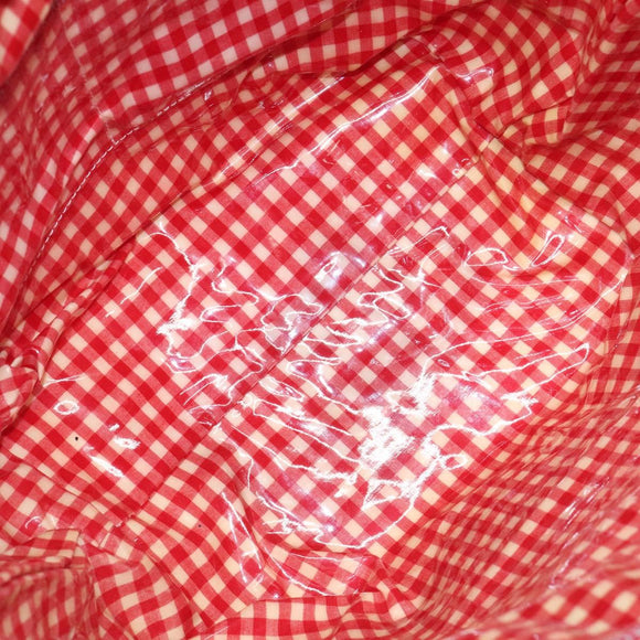 BURBERRY Blue Label Tote Bag Canvas Red Beige Auth hk2190