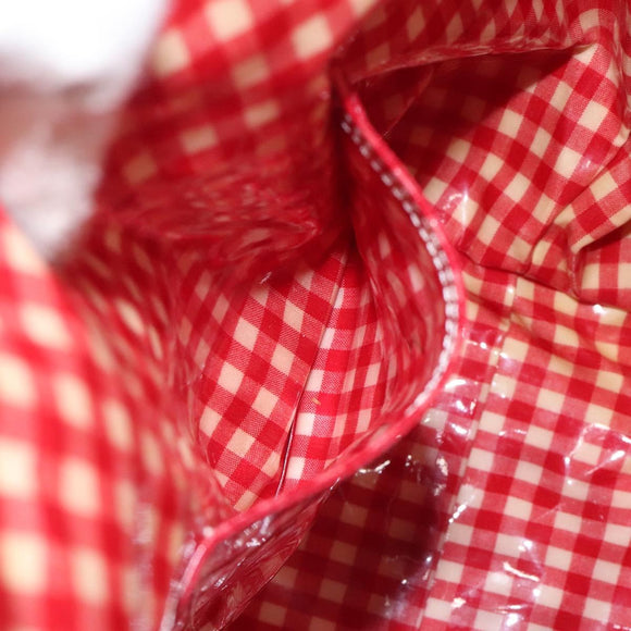 BURBERRY Blue Label Tote Bag Canvas Red Beige Auth hk2190