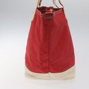 BURBERRY Blue Label Tote Bag Canvas Red Beige Auth hk2190-3