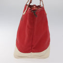 BURBERRY Blue Label Tote Bag Canvas Red Beige Auth hk2190-4
