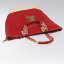 BURBERRY Blue Label Tote Bag Canvas Red Beige Auth hk2190-6