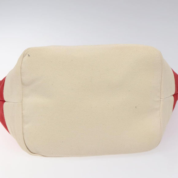 BURBERRY Blue Label Tote Bag Canvas Red Beige Auth hk2190