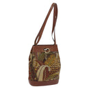 Salvatore Ferragamo Shoulder Bag Canvas Brown Auth hk2205-1
