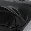 Salvatore Ferragamo Gancini Hand Bag Patent leather Black Silver Auth hk2206-16