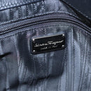 Salvatore Ferragamo Gancini Hand Bag Patent leather Black Silver Auth hk2206-17