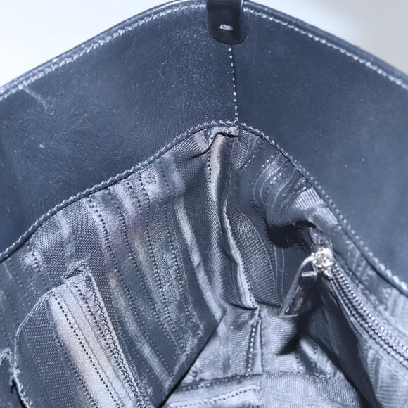 Salvatore Ferragamo Gancini Hand Bag Patent leather Black Silver Auth hk2206