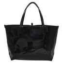 Salvatore Ferragamo Gancini Hand Bag Patent leather Black Silver Auth hk2206-2