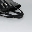 Salvatore Ferragamo Gancini Hand Bag Patent leather Black Silver Auth hk2206-7