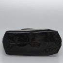Salvatore Ferragamo Gancini Hand Bag Patent leather Black Silver Auth hk2206-5