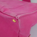 PRADA Canapa MM Tote Bag Denim Pink Gold Auth hk2211-16