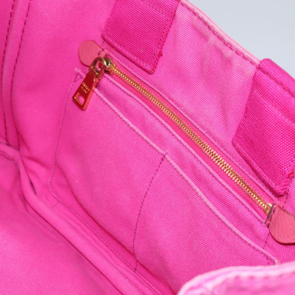 PRADA Canapa MM Tote Bag Denim Pink Gold Auth hk2211